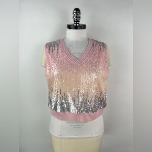💚 3134. Sequins Sweater Knit Vest